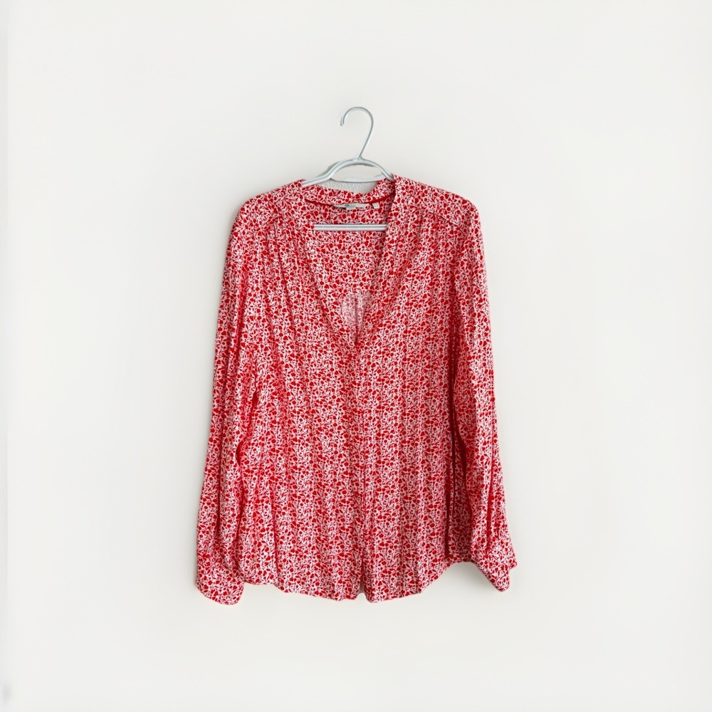 Boden Women Button Up Knit Top Size US 18 Large Floral Career Maximalist